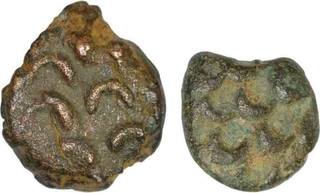 Copper Two Coin of  Satkarni I of Satavahanas Dynasty.