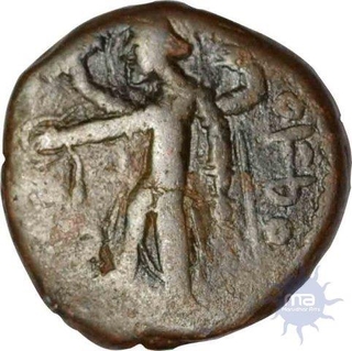 Copper Tetradrachm Coin  of Kanishka of Kushan Empire.