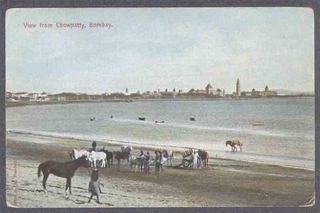 Picture post card of View from Chowpatty.