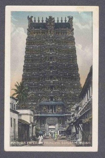 Picture Post Card of Madurai Temple Entrance Principal Gopuram. 