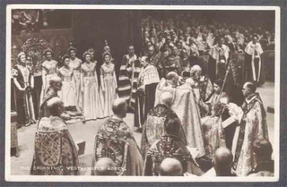 Picture Post Card of The Crowning of Queen Elizabeth.