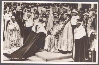 Picture Post Card of Coronation in Westminster Abbey.