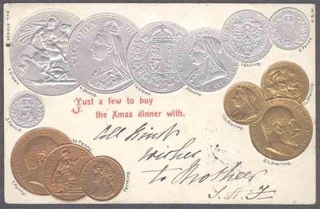 Coin Post Card of United Kingdom.