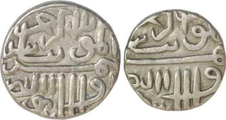 Silver Half Tanka  and Tanka  Coins of Shams al din muzaffar III of Gujarat Sultanate.