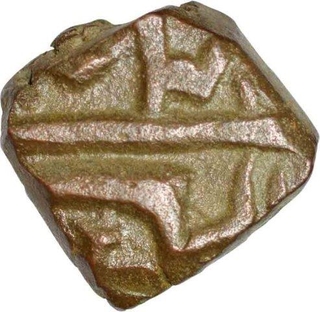 Copper Half Fulus Coin of Akbar of Ujjain mint.