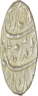 Silver One Rupee Coin of Aurangzeb Alamgir of Akbarabad Mustaqir al Khalifa Mint.