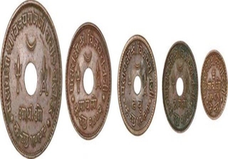 Copper Coins of Khengarji III and Vijayarajji of Bhuj Mint of Kutch State.