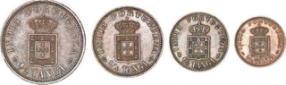 Bronze Coins of  Carlos I of Goa of India Portuguese.