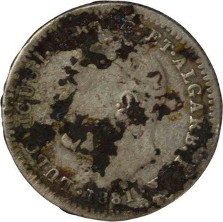 Silver Quarter Rupia Coin of Luiz I of Goa of Portuguese India.