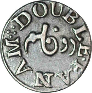 Silver Double Fanam Coin of Madras Presidency.