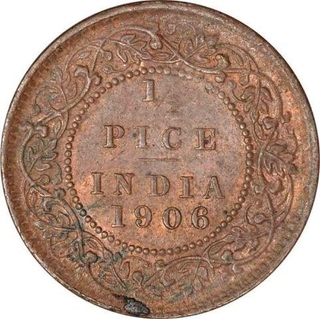 Copper Half Pice Coin of King Edward VII of Calcutta Mint of 1906.