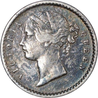 Silver Two Annas Coin of Victoria Queen of Calcutta Mint of 1841.