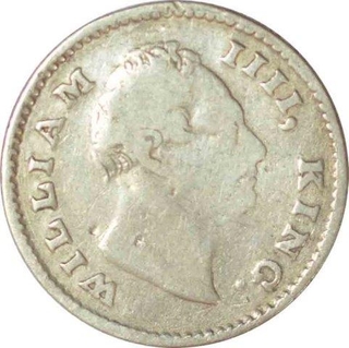 Silver Quarter Rupee Coin  of King William IIII of Bombay Mint of 1835.