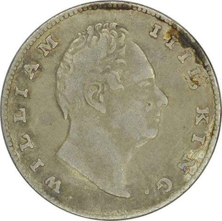 Silver One Rupee Coin of King William IIII of Bombay Mint of 1835.