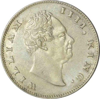 Silver One Rupee Coin of King William IIII of Calcutta Mint of 1835.