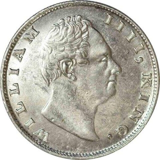 Silver One Rupee Coin  of King William IIII of Calcutta Mint of 1835.