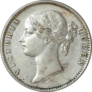 Silver One Rupee Coin of Victoria Queen of Madras Mint of 1840.