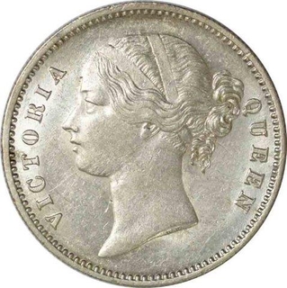 Silver One Rupee Coin  of Victoria Queen of Calcutta Mint of 1840.