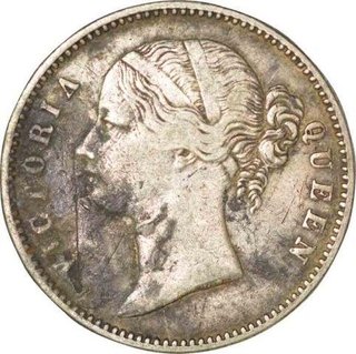 Silver One Rupee Coin  of Victoria Queen of Madras Mint of 1840.