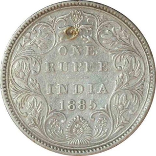 Silver One  Rupee Coin of Victoria Empress of Bombay Mint of 1885.