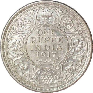 Silver One Rupee Coins of King George V of Bombay Mint of 1917.