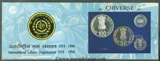 Proof set of World of Work of ILO of Bombay Mint of 1994.