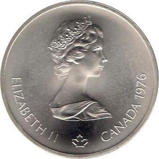 Silver Ten Dollar Coin  of Elizabeth II of Canada.