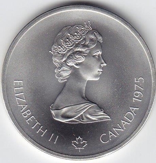 Silver Ten Dollar Coin of Elizabeth II of Canada.