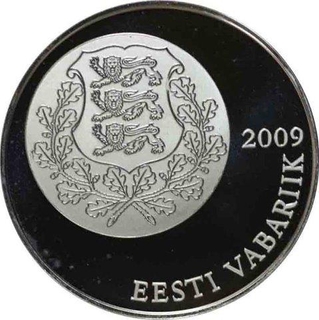 Silver Ten Krooni Coin of Estonia.