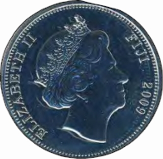 Cupro Nickle One Dollar Coin of Elizabeth II of Fiji.