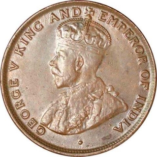 Copper One Cent Coin of King George of Hong Kong.