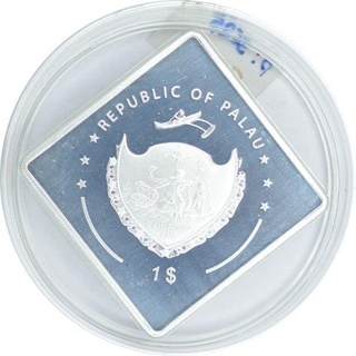 Silver One Dollar Coin of Republic of Palau.