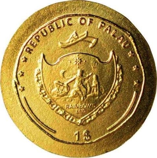 Gold One Dollar Coin of Republic of Palau.