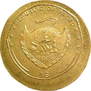 Gold One Dollar Coin of Republic of Palau.