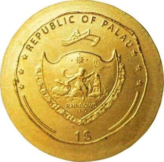 Gold One Dollar Coin of Republic of Palau.