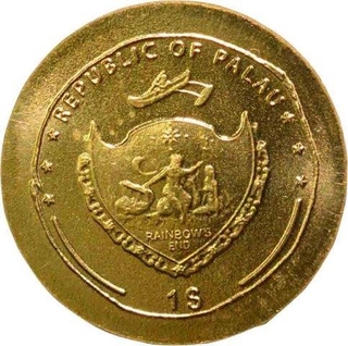 Proof Gold One Dollar Coin of Republic of Palau.