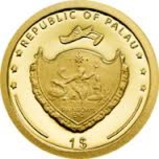 Gold One Dollar Coin of Republic of Palau.