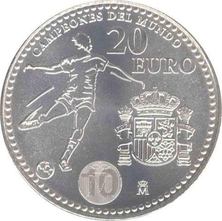 Silver Twenty Euro of Spain of 2010.