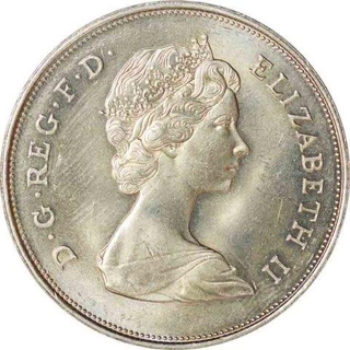 Cupro Nickel Twenty Five Pence Coin of Royal Mint of United Kingdom of 1981.