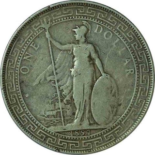 Silver One Dollar Coin of United Kingdom of 1897.