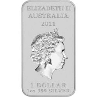 Silver One Dollar Coin of Elizabeth II of Australia of 2011.