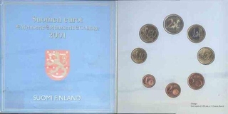 Different Denominations Coins of Finland of 2001.