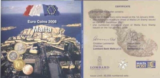 Different Denominations Coins of Malta of 2008.