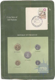 Different Denominations Coins of Republic of Paraguay.