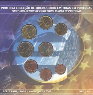 Different Denominations Coin of Portugal of 2002.