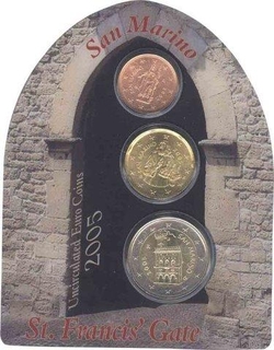 Different Denominations Coins of San Marino of 2005.