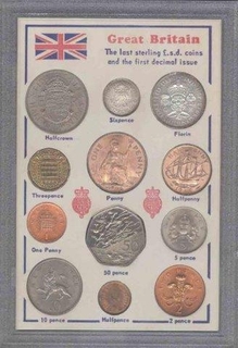 Different denominations Proof Coins of Great Britain.