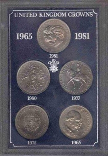 Set of United Kingdom crowns .