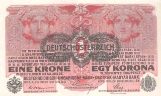 One Krone Bank Note of Austria of 1916.