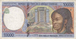 Ten Thousand Francs Bank Note of Cameroon of 1944.